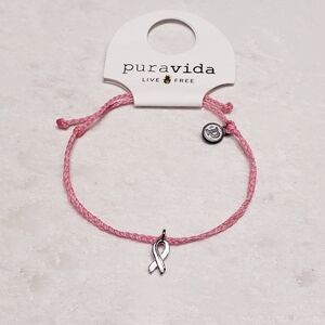 Pura Vida pink breast cancer awareness charm